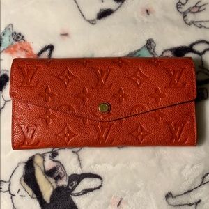 Rare Louis Vuitton Sarah Red Empreinte Wallet